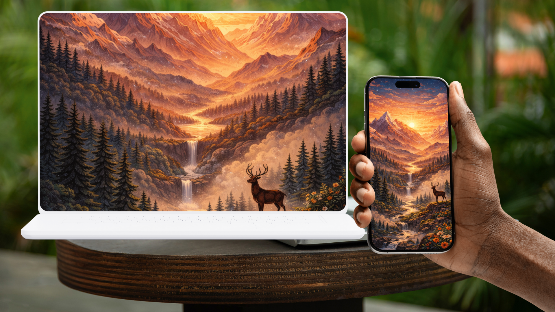 Mountain Sunset Wallpaper Set (Laptop & Phone)
